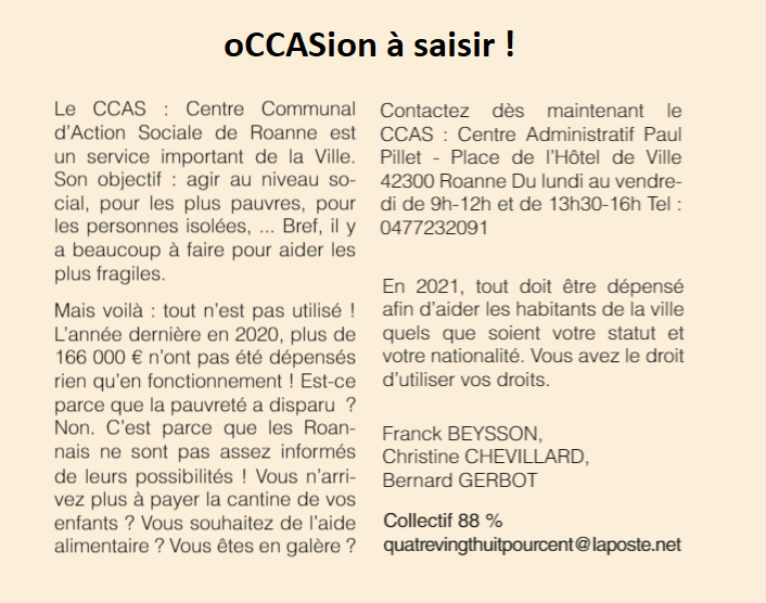 oCCASion A SAISIR – Septembre 2021